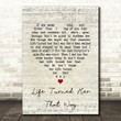 Ricky Van Shelton Life Turned Her That Way Script Heart Song Lyric Art Print