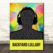 Demun Jones Backyard Lullaby Multicolour Man Headphones Song Lyric Art Print