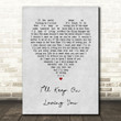 Ray Price Ill Keep On Loving You Grey Heart Song Lyric Art Print