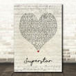 Usher Superstar Script Heart Song Lyric Art Print