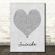 Jelly Roll Suicide Grey Heart Song Lyric Art Print