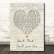 Jake Owen Don't Think I Can't Love You Script Heart Song Lyric Art Print