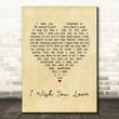 Sam Cooke I Wish You Love Vintage Heart Song Lyric Art Print