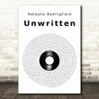 Natasha Bedingfield Unwritten Vinyl Record Song Lyric Art Print