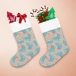 Winter Time Script With Blue Ice Skates And Mittens Christmas Stocking