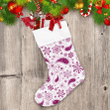 Paisley White Christmas With Decorative Purple Snowflakes Christmas Stocking