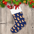 Christmas Yellow Socks With Snowflake On Blue Background Christmas Stocking