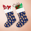 Christmas Yellow Socks With Snowflake On Blue Background Christmas Stocking