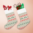 Christmas Norwegian Style Stitching Red Poinsettia And Reindeer Christmas Stocking