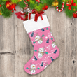 Christmas Tree With Snowman In Scarf And Gloves Christmas Stocking