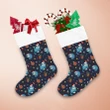 Funny Cat Sleeping With Gift Boxes Ornaments And Snowflakes Christmas Stocking