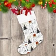 Merry Christmas Abstract With Bear In Red Santa Hat Christmas Stocking