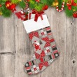Christmas Patchwork Background With Santa Claus And Tree Christmas Stocking