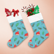 Chrstmas Cute Santa Hat And Floral Christmas Stocking