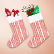 Various Sized Stars In Red Colors Striped Background Christmas Stocking