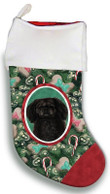 Into Pekingese Black Christmas Stocking Green And Red Candy Cane Tree Christmas Gift