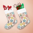Colorful Circle With Snowflakes Hand Drawn Pattern Christmas Stocking