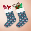 Funny Dogs And Gift Box Lettering Green Theme Christmas Stocking