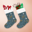 Christmas Night In Forest With Deer Snowflakes And Trees Christmas Stocking