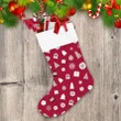 Lovely Xmas Icons Including Present Tree Snowflake Globe And Bell Christmas Stocking
