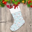 Outline Drawing Holly Leaves And Berries On White Background Christmas Stocking