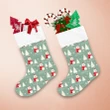Sweet Christmas With Fir Tree And Bear In Scarf Christmas Stocking