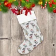 Cute Deer And Wolf With Christmas Hat Christmas Stocking