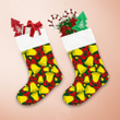Red Yellow And Green Bells Bow Pattern Christmas Stocking