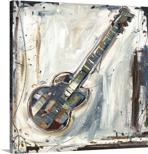 'Imprint Guitar' by Kelsey Hochstatter Painting Print on Canvas