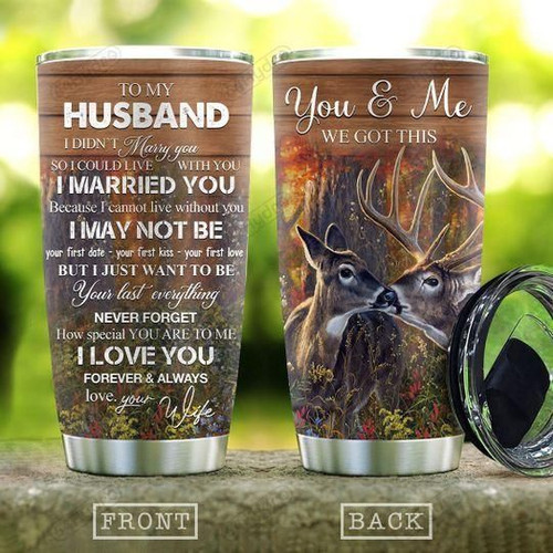 To My Husband From Wife Stainless Steel Tumbler Cup 20 oz - Travel Mug - Colorful