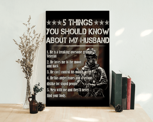 5 Things You Should Know About My Husband - Canvas Prints - Wall Art Decor