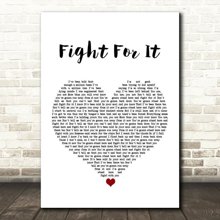 Lucy Spraggan Fight For It White Heart Song Lyric Art Print