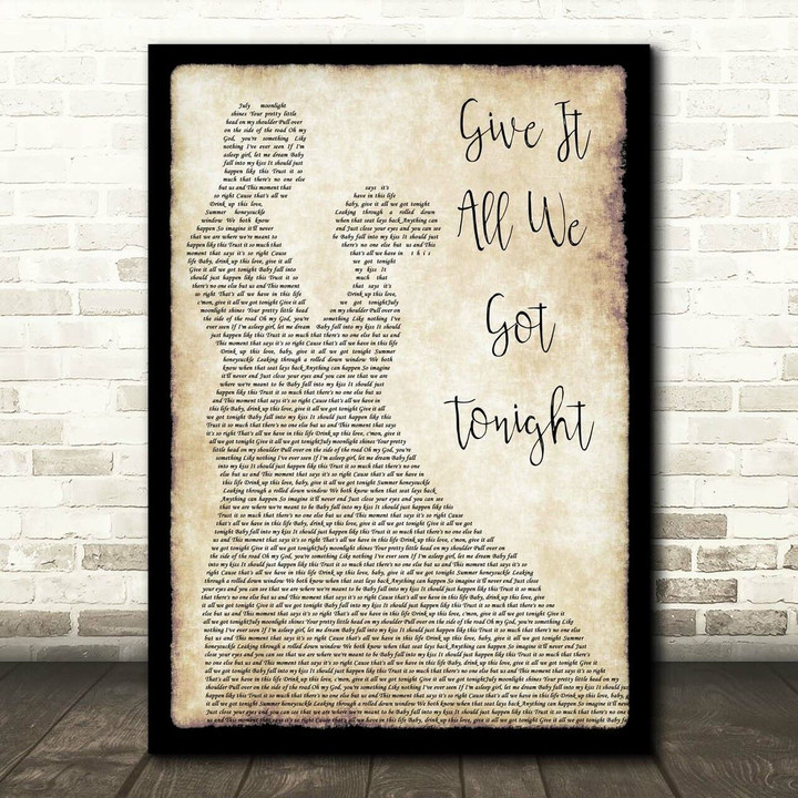 George Strait Give It All We Got Tonight Man Lady Dancing Song Lyric Print