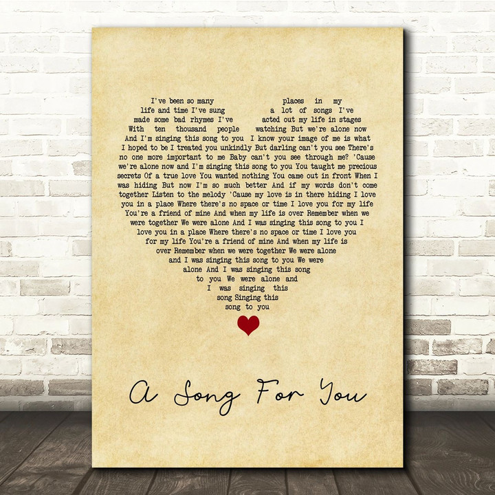 Donny Hathaway A Song For You Vintage Heart Song Lyric Music Print
