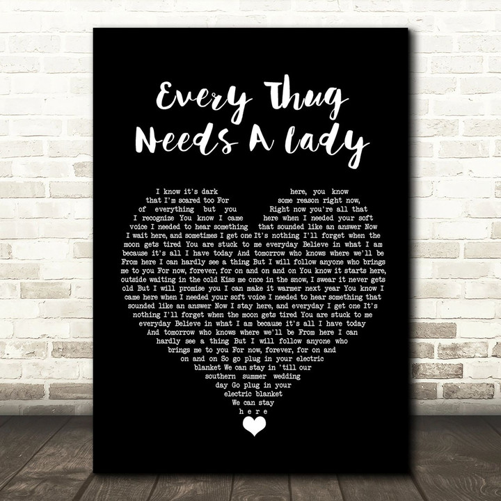Alkaline Trio Every Thug Needs A Lady Black Heart Song Lyric Quote Music Poster Print