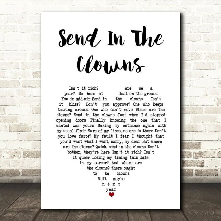 Cleo Laine Send In The Clowns White Heart Song Lyric Art Print