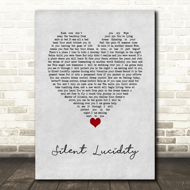 Queensryche Silent Lucidity Grey Heart Song Lyric Wall Art Print