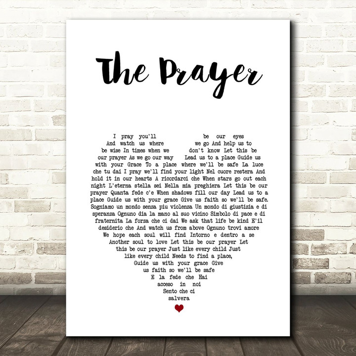 Josh Groban feat. Charlotte Church The Prayer White Heart Song Lyric Art Print