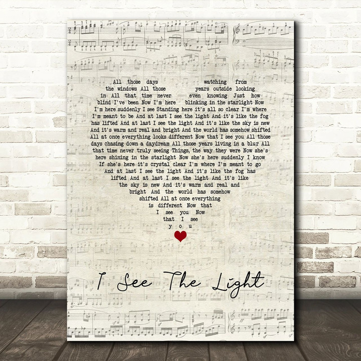 TANGLED I See The Light Script Heart Song Lyric Quote Music Poster Print