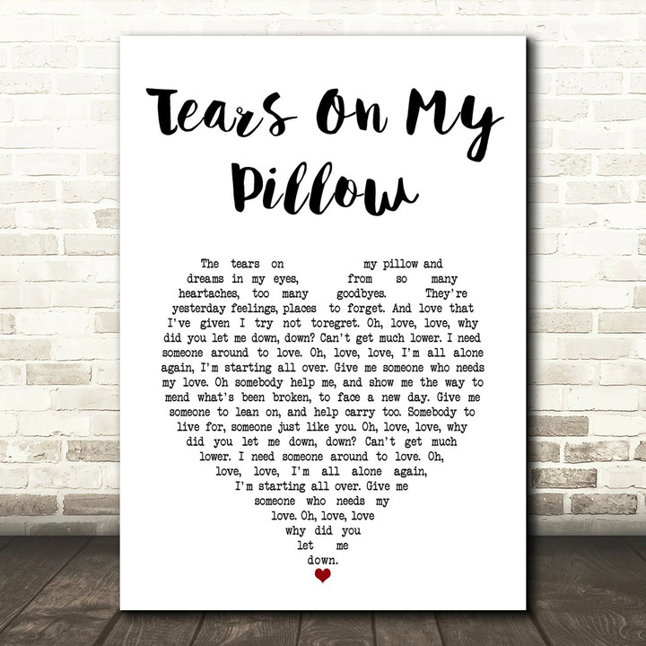 Donny Osmond Tears On My Pillow White Heart Song Lyric Art Print