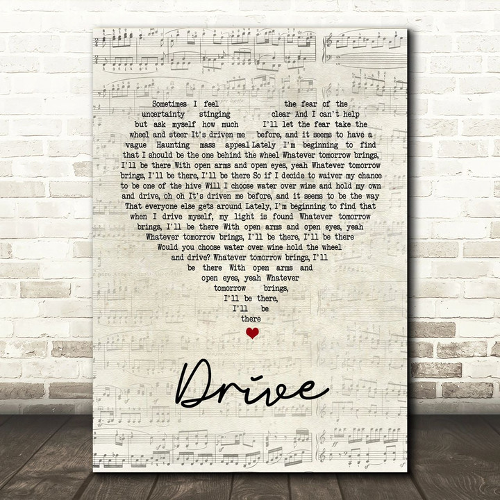 Incubus Drive Script Heart Song Lyric Print