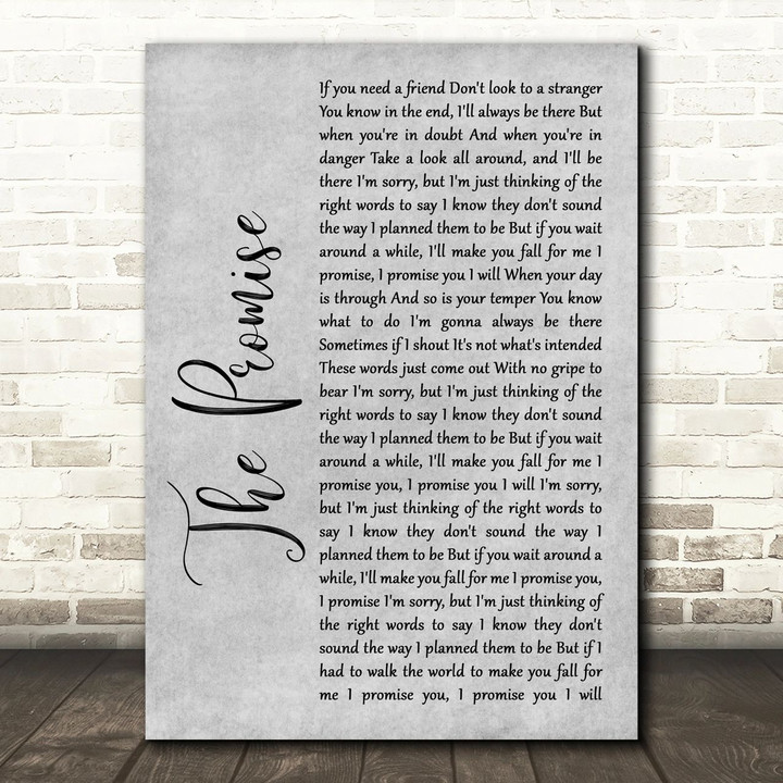 Sturgill Simpson The Promise Rustic Script Grey Song Lyric Quote Print