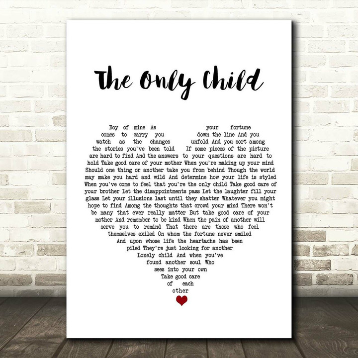 Jackson Browne The Only Child White Heart Song Lyric Print
