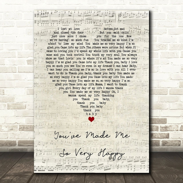 Blood, Sweat & Tears You've Made Me So Very Happy Script Heart Song Lyric Music Print