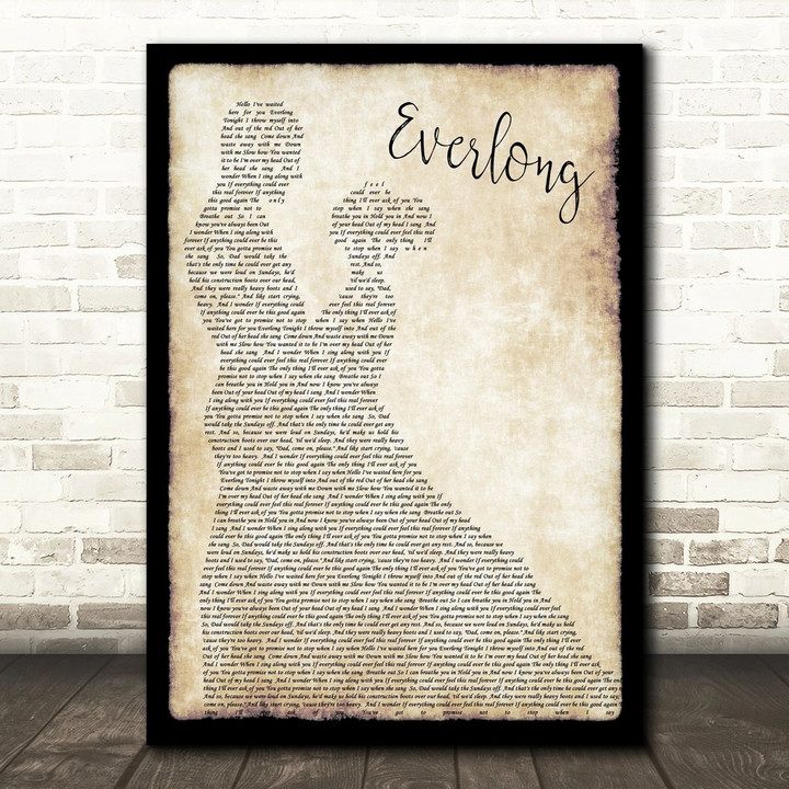 Foo Fighters Everlong Song Lyric Man Lady Dancing Quote Print