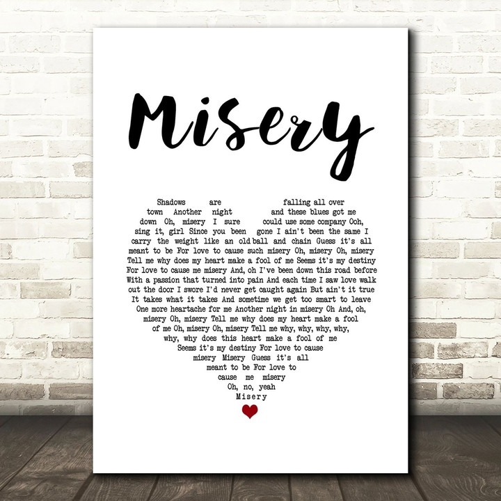 Pink feat. Steven Tyler Misery White Heart Song Lyric Art Print