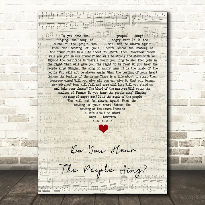 Les Miserables Cast Do You Hear The People Sing Script Heart Song Lyric Art Print