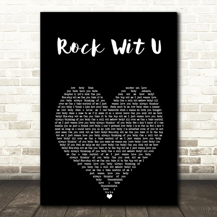 Ashanti Rock Wit U Black Heart Song Lyric Art Print