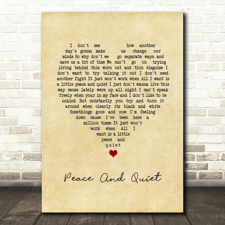 The Rifles Peace And Quiet Vintage Heart Song Lyric Art Print
