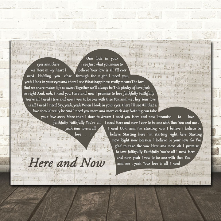 Luther Vandross Here and Now Landscape Music Script Two Hearts Song Lyric Art Print